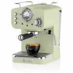 Swan Retro Espresso Coffee Machine 1.2 Litre Tank 15 Bars of Pressure SK22110GN