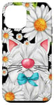 Coque pour iPhone 12 mini White Cat Blue Cat Bow Tie For Cat Mom Daisy Flower Floral