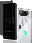 Verre Trempé Protection Décran Pour Asus Rog Phone 7, Anti-Espion Protection Décran 1 Pièces + Caméra Arrière Protecteur 1 Pièces,9h Dureté Pour Asus Rog Phone 7 Protection Décran