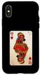 Coque pour iPhone X/XS Carte de la reine africaine noire BHM assortie pour couple femme