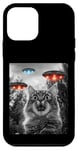 Coque pour iPhone 12 mini Maine Coon Cat Selfie avec Alien OVNI Homme, Femme, Enfant