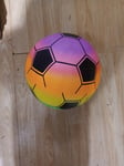 PLASTIC 23 CM Flyaway Football FOR Indoor Outdoor for KIDS Rainbow