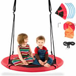 Goplus - Balancoire Nid d'Oiseau avec Tente Amovible Ø100CM et Corde Reglable en Hauteur 100-160CM, Capacite de Charge 150 kg pour Enfants et