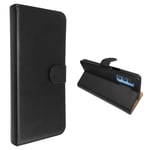 Leather Wallet Flip Cover Case for Motorola Moto Edge 20 Pro (Black) Black