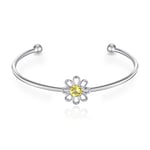 Daisy Crystal Cuff Bangle Created with Zircondia® Crystals by Philip Jones