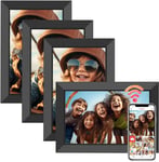 Frameo 10.1 Inch WiFi Digital Photo Frame Built-in 32GB Memory, HD 1280x800 IPS Touchscreen Digital Picture Frame for Sharing Photos and Videos, with Auto Rotate, Wall Mountable, Weather(4Pack)