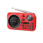 (Punainen)FM-radio Bluetooth 5.0 -kaiutin Kannettava miniradio iäkkäille HiFi TF/USB MP3-musiikkisoitin Tuki Äänitys kuulokkeet Toista