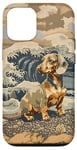 Coque pour iPhone 12/12 Pro Blue N Tan Teckel Kanagawa Art Beach