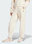 adidas Originals Essentials Fleece Loose Joggers, White, Size M, Inside Leg Regular, Women