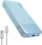 Nobis Chargeur Portable, 35W 10000mAh Power Bank Chargement Rapide, PD QC 4.0 Batterie d'affichage LED, USB C in/Out Chargeur de téléphone Portable pour iPhone iPad Samsung Android etc. (Bleu)