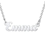 U7 Collier Personnalisé Prénom Femme Acier Inoxydable Chaîne Pendentif Emma Rolo Chain 45cm/1.5mm Name Necklace