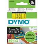 5 st DYMO® Standard D1-tejp, 6 mm, svart på gult