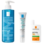 La Roche-Posay Breakout-Fighting Set- Medium Strength: Effaclar Cleanser, Corrective Care and SPF50+