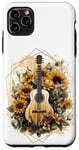 Coque pour iPhone 11 Pro Max Guitare acoustique Tournesol Musique Femmes Graphic