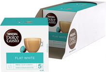 Nescafe Dolce Gusto Flat White Coffee Pods (Pack of 3, Total 48 Capsules)