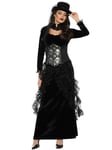 Dark Mistress Gothic Victorian Day of The Dead Skulls Steampunk Women Costume