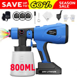 Paint Sprayer Cordless Electric 18V Spray Gun Paint Fence Airless HVLP + Battery