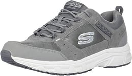 Skechers Men's Oak Canyon Trainers, Gray Leather/Pu/Mesh/White Trim, 5.5 UK