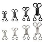 12 Pairs Bra Sewing Hooks and Eyes Closure Sets 4 Sizes Metal Fastenings Replacement Clasps Fasteners for Straps Clothes Skirts Coats Trousers Clothing Repair (Size 4 Silver 12 Set)