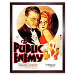 Wee Blue Coo Movie Film Public Enemy James Cagney Crime Drama Harlow USA Art Print Framed Poster Wall Decor 12X16 Inch