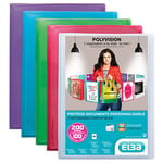 Elba Protège documents personnalisable Transparence de - 100 pochettes 200 vues coloris assortis