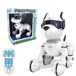 Lexibook Power Puppy - Mon Robot Chien Savant à dresser - Robot programmable avec télécommande, fonction dressage et contrôle gestuel, danse, musique, effets lumineux, rechargeable - DOG01