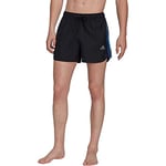 adidas Homme Very Short Length Retro Split Swim Shorts, Black/Grey Three, S