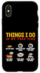 Coque pour iPhone X/XS Ce que je fais : les hot-dogs mangent Watch Inform Talk