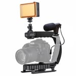 Support de stabilisateur en forme de C,lumière de remplissage,Microphone,adaptateur de cardan à tête sphérique pour cadre portable GoPro,pour reflex numérique Canon Nikon