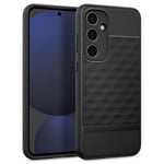 Caseology Parallax Coque arrière Compatible avec Samsung Galaxy S24 FE 5G [Conception Ergonomique 3D Hexa Cube] S24 FE Back Cover (TPU et PC | Matte Black)