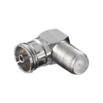 Adaptateur d'angle: Prise femelle f Prise femelle coaxiale 90°, Zinc (12237) - Goobay