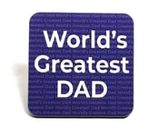 Novelty Coaster for the World’s Greatest Dad- Unique Birthday Gift- Made in UK