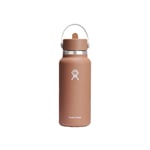 Hydro Flask Wide Mouth Flex Straw Cap vesipullo, 946 ml – hiekka