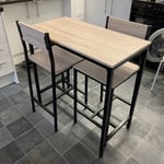 Breakfast Bar Table And Stools Kitchen Dining Room Industrial Furniture Modern