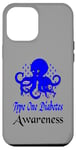 Coque pour iPhone 14 Plus Type One Diabetes Diabetic T1D Funny Octopus Citation Bleu