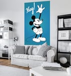 Komar Disney VD-053 Papier peint photo en polaire pour chambre d'enfant Motif Mickey 90 Bleu/noir/blanc 120 x 200 cm