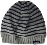 Regatta Tarley Hat Acrylic Knit with Polyester Fleece Lining Couvre-Chef Enfant, Gris Rocher/Bleu Marine, 4-6