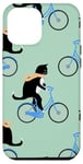 Coque pour iPhone 14 Pro Max Cat Riding Bicycle with neck warmer for cat & bike lovers