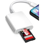 [Apple MFi Certified] Lecteur de Carte SD pour iPhone iPad, Lightning Adaptateur de Carte SD, Lecteur de Carte mémoire pour iphone avec Double Fente pour Micro SD/SD, Adaptateur de Carte mémoire