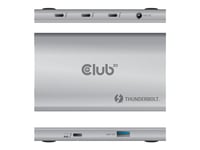 Club 3d thunderbolt 4 portable 5 in 1 hub with smart power 3xthunderbolt 4+1x usb gen2 1x dc power