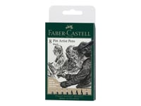 Faber-Castell Pitt Artist Pen - Brush Pen, Fineliner And Marker Set - Permanent - Svart - Tusj