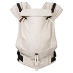 Hoppediz Porte-bébé Primeo Full-Buckle dès la naissance (2.5-15 kg), Porte-bébé ventral et dorsal, Taille Réglable, 100% coton bio, Design Grenada nature