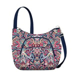 Travelon Unisex-Adult Anti-Theft Classic Crossbody Bucket Bag, Summer Paisley, 14’ x 11” x 4”