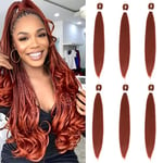 Braiding Hair Pre Stretched - 6 Packs Prestretched Braiding Hair 30 Inch Ombre Braiding Hair Itch Free 350# Yaki Synthetic Hair Extension for Braids (30 Inch(6Packs), 350#)