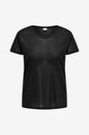 Only Carmakoma - Topp carRex SS V- Neck Lurex Top Ess JR - Svart