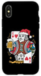 Coque pour iPhone X/XS King Of Hearts With Beer Jeu de cartes vintage pour amateur de bière