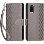 Coque pour Samsung Galaxy S20 5G (2020), Housse en Cuir PU Flip Pochette Portefeuille Étui avec Emplacement Carte Samsung Galaxy S20 Coque Magnétique Antichoc (Gris)