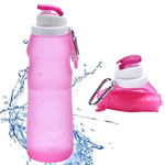 WIDEBG Bouteille Pliable Bouteille d'eau 500ML Gourde Pliable en Silicone Water Bottle Réutilisable Gourde Sport Camping Randonnée