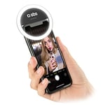 Anneau LED Universel pour Smartphones, Lampe Flash avec contrôle d'intensité, pour TikTok, Youtube, Instagram, Selfie, vidéo et Streaming en Direct, câble de Chargement USB Inclus, Lumière blanche