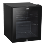 Baridi 50L Table Top Beer & Drinks Mini Fridge with Light 3-10°C - Black & Glass